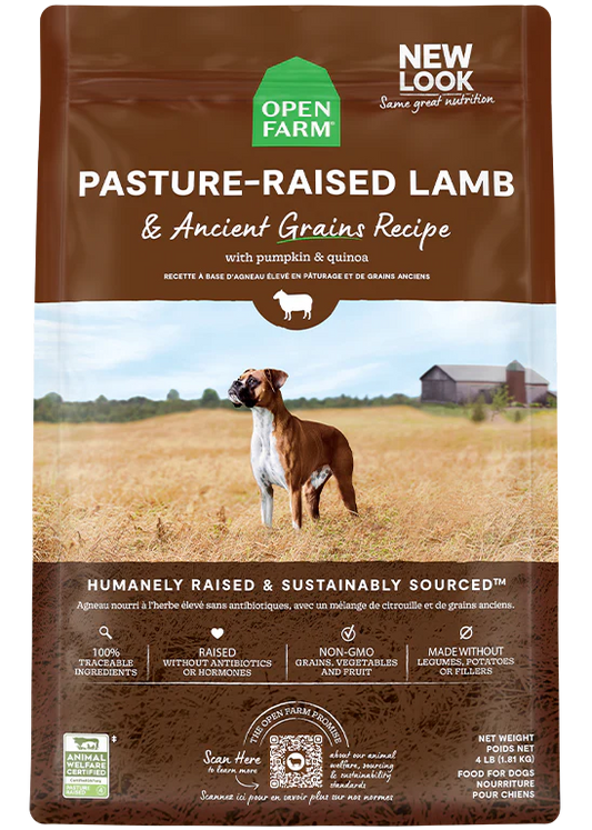 Open Farm Pasture Raised Lamb & Ancient Grains Dry Dog Food - 22lb - The Pet Source