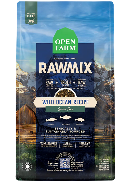 Open Farm Wild Ocean Grain Free RawMix Dry Cat Food - 8lb - The Pet Source