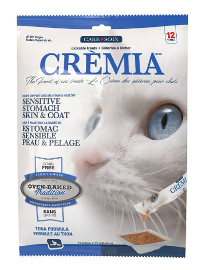 Oven Baked Tradition Crèmia Lickable Treats Sensitive Stomach, Skin & Coat Tuna Cat - 12 Tubes - The Pet Source