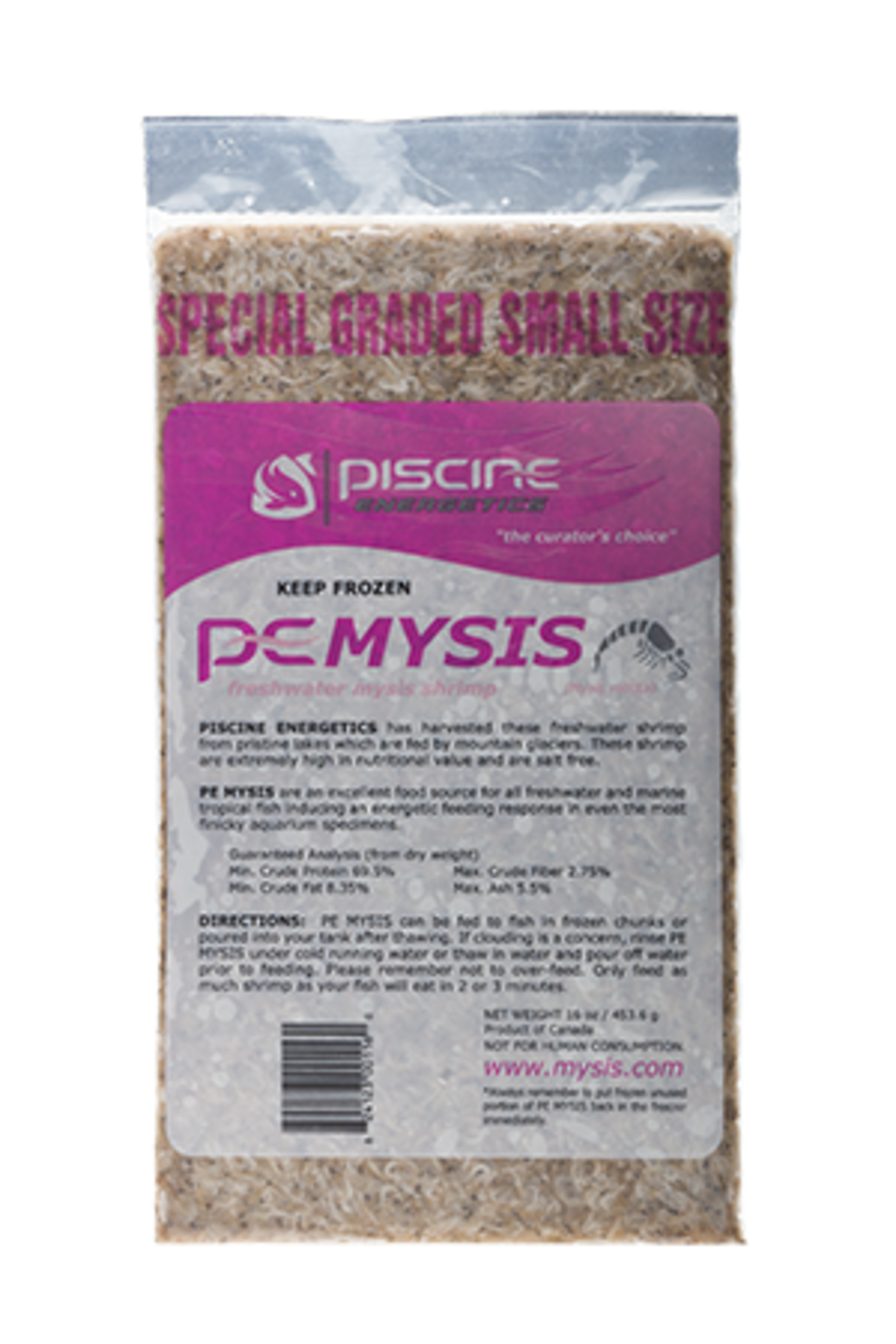 Piscine Energetics PE Frozen Mysis Shrimp Graded Small - 16oz - The Pet Source