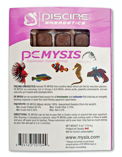 Piscine Energetics PE Frozen Mysis Shrimp Graded Small - 4oz - The Pet Source