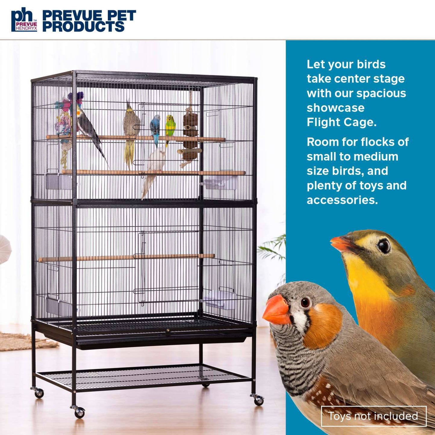 Prevue Pet Flight Bird Cage - Black - The Pet Source