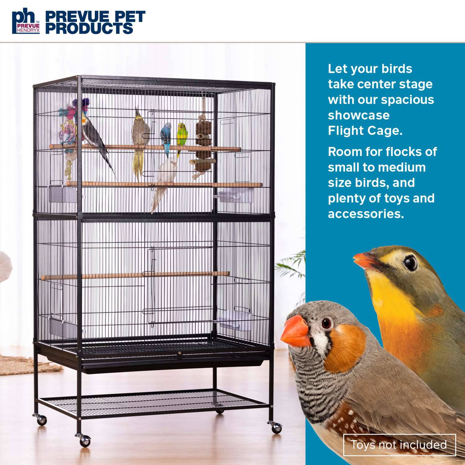 Prevue Pet Flight Bird Cage - Black - The Pet Source