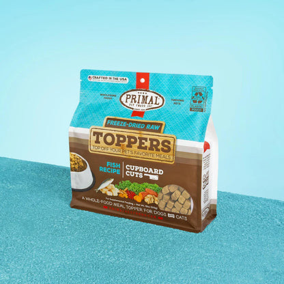 Primal Cupboard Cuts Freeze Dried Raw Toppers for Cat & Dog Fish Recipe - 3.5oz - The Pet Source