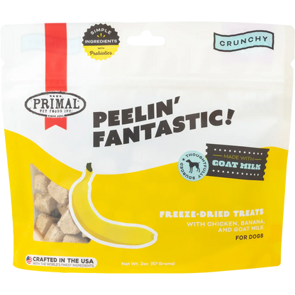 Primal Freeze Dried Raw Dog Treats Peelin’ Fantastic Chicken, Banana & Goat Milk - 2oz - The Pet Source