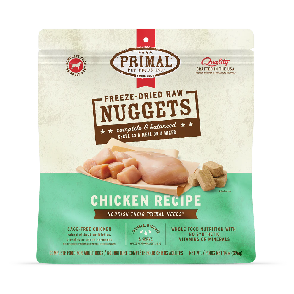 Primal Freeze Dried Raw Nuggets Dog Food Chicken Recipe - 5.5oz - The Pet Source