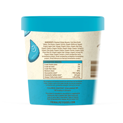 Primal Omega Mussels Recipe Raw Frozen Fresh Toppers for Cats & Dogs - 16oz - The Pet Source