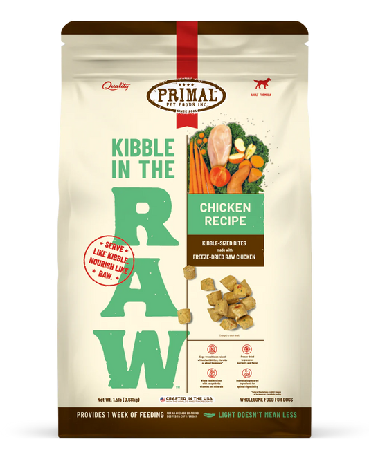 Primal Kibble in the Raw Dog Food Chicken Recipe - 1.5lb - The Pet Source