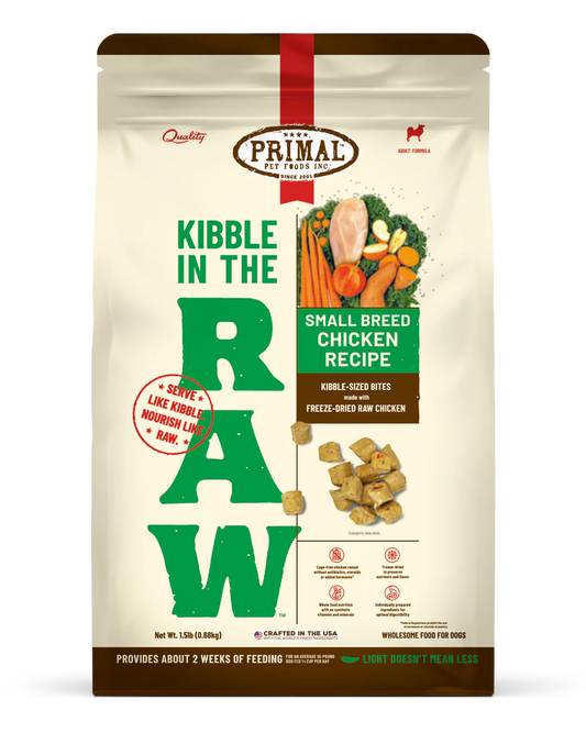 Primal Kibble in the Raw Dog Food Small Breed Chicken Recipe - 1.5lb - The Pet Source