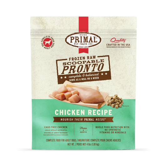 Primal Scoopable Pronto Chicken Recipe Raw Frozen Dog Food - 0.75lb - The Pet Source