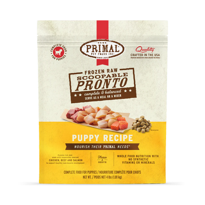 Primal Scoopable Pronto Puppy Recipe Raw Frozen Dog Food - 4lb - The Pet Source