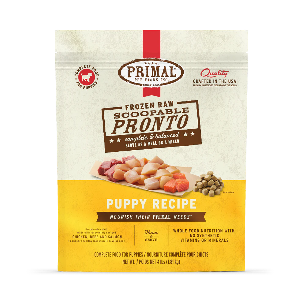 Primal Scoopable Pronto Puppy Recipe Raw Frozen Dog Food - 4lb