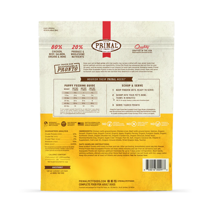 Primal Scoopable Pronto Puppy Recipe Raw Frozen Dog Food - 4lb - The Pet Source