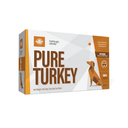 Big Country Raw Pure Turkey Carton Raw Frozen Dog Food - 4lb