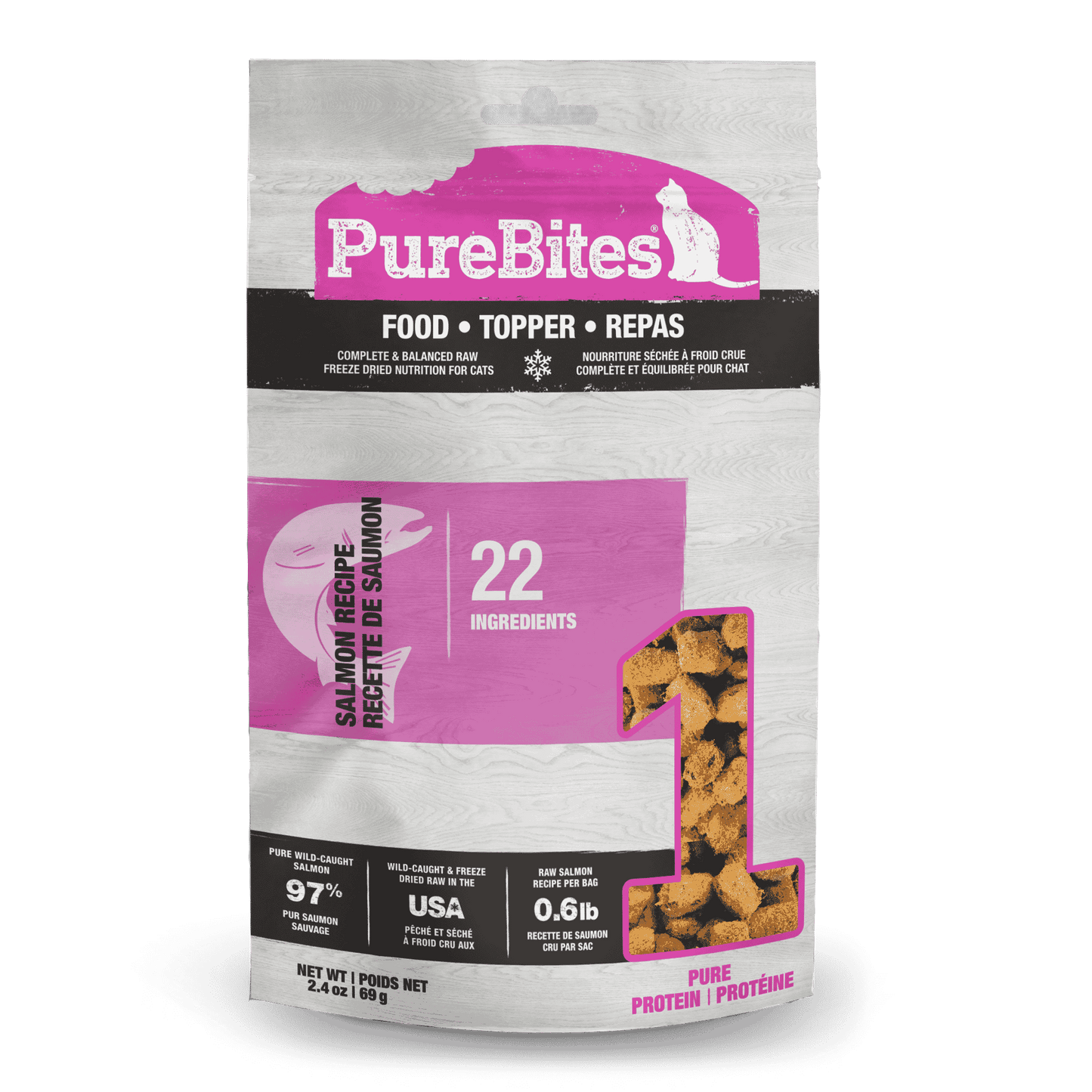 PureBites Salmon Recipe Cat Food Topper 69 gm - The Pet Source