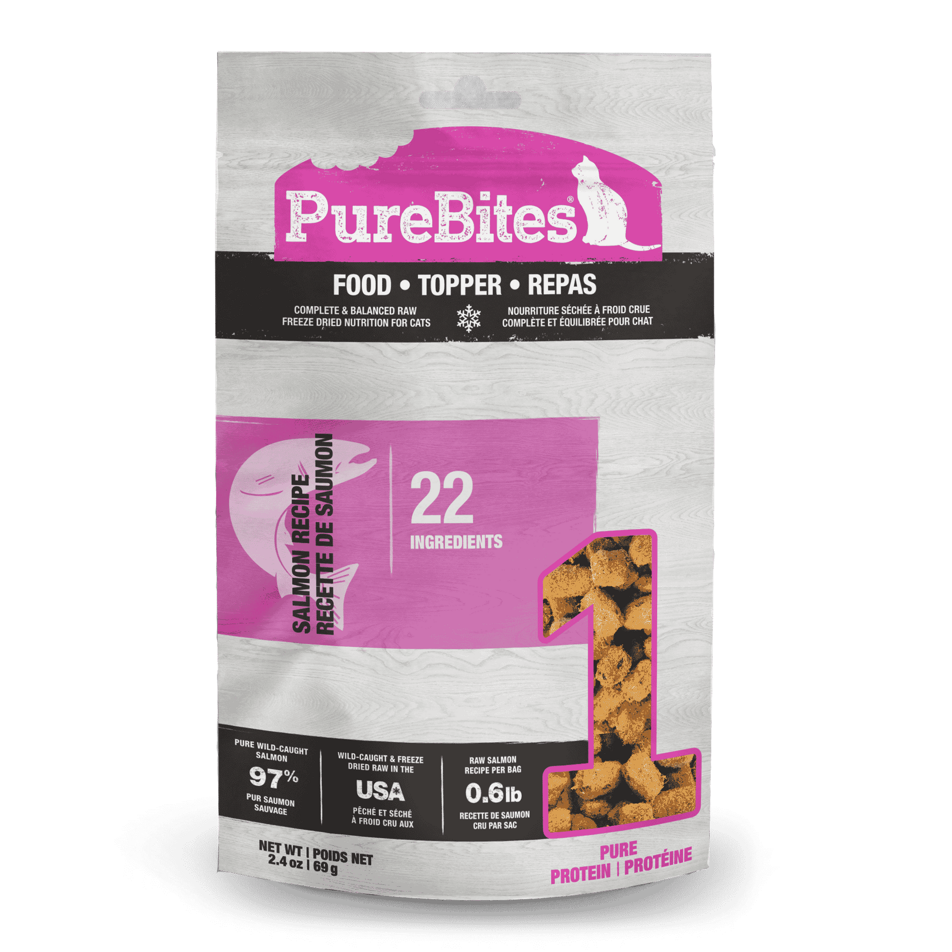 PureBites Salmon Recipe Cat Food Topper 69 gm - The Pet Source