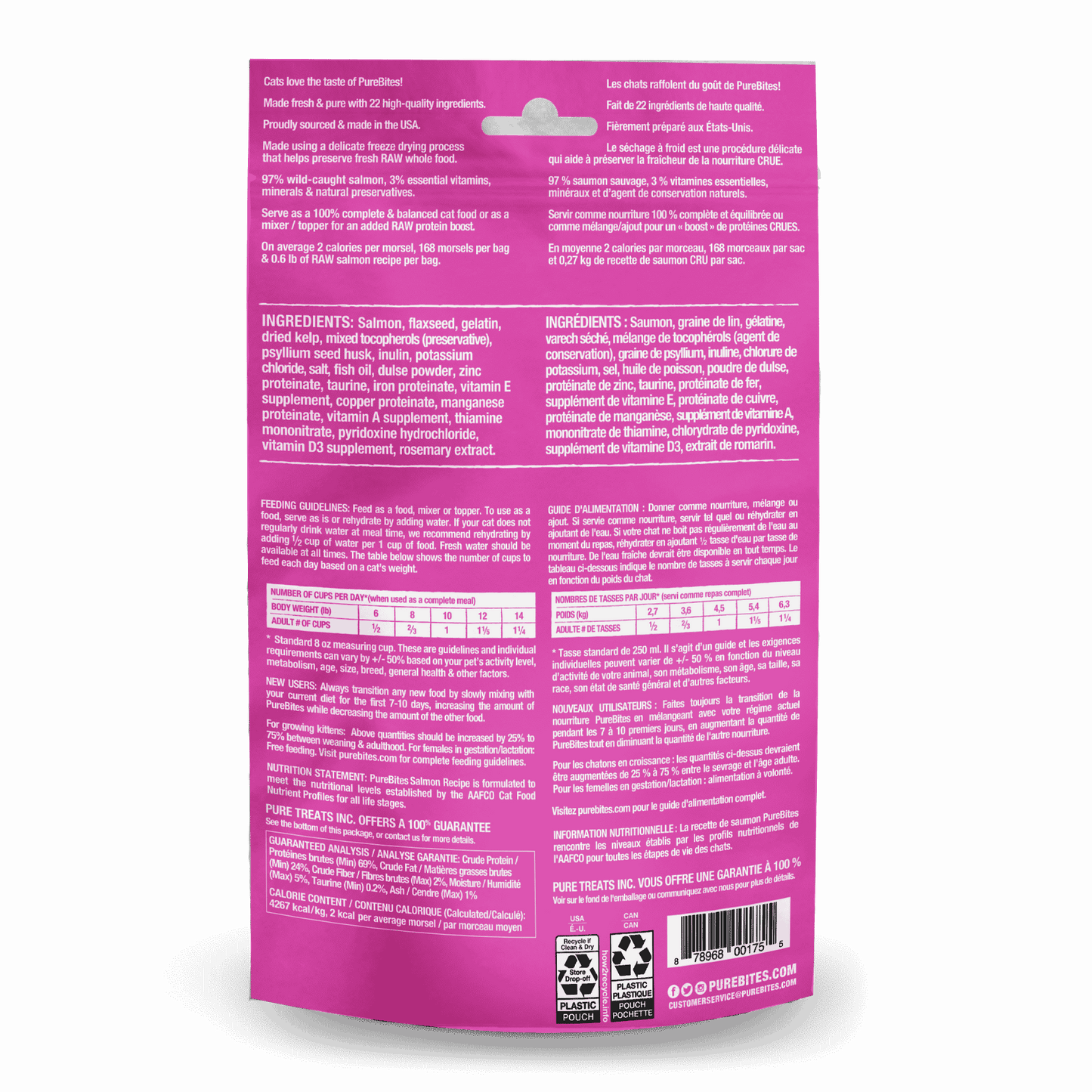 PureBites Salmon Recipe Cat Food Topper 69 gm - The Pet Source