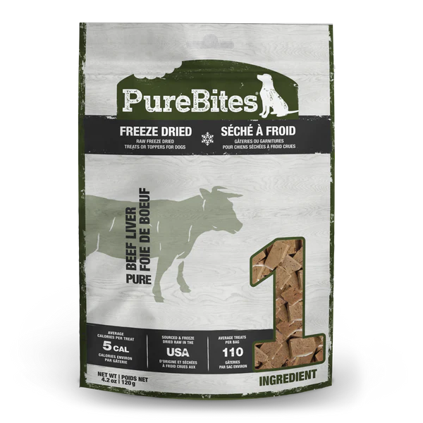 PureBites Beef Freeze Dried Dog Treats - 120g - The Pet Source