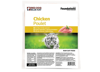 Red Dog Blue Kat Chicken Recipe Frozen Raw Cat Food - 4 x 1/4 lb Tray - The Pet Source