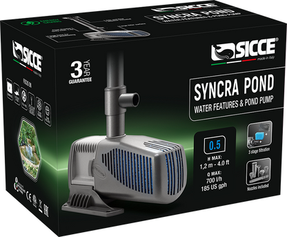 Sicce SyncraPond 0.5 Pump with Fountain & Filter - 185gph - The Pet Source