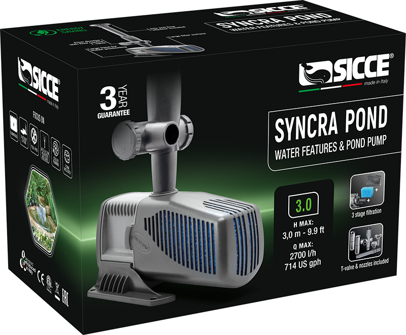 Sicce SyncraPond 3.0 Pump with Fountain & Filter - 714gph - The Pet Source
