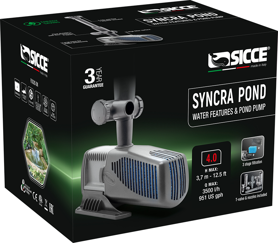 Sicce SyncraPond 4.0 Pump with Fountain & Filter - 951gph - The Pet Source