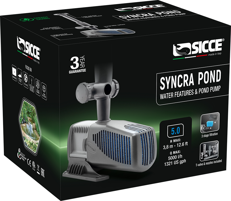 Sicce SyncraPond 5.0 Pump with Fountain & Filter - 1321gph - The Pet Source