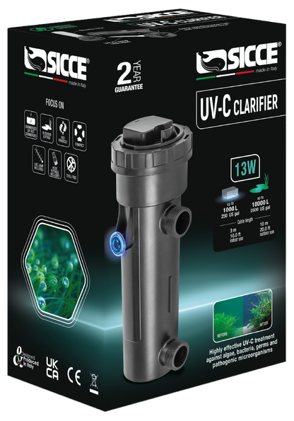 Sicce UV-C Clarifier UV Sterilizer Indoor Use - 13W - The Pet Source