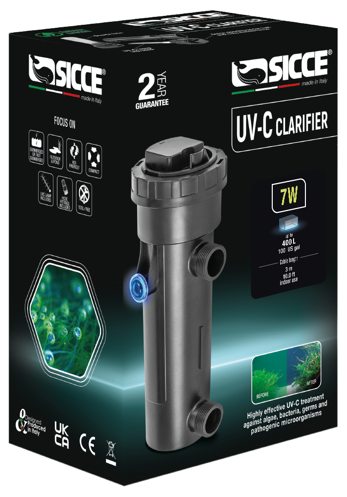 Sicce UV-C Clarifier UV Sterilizer - 7W - The Pet Source