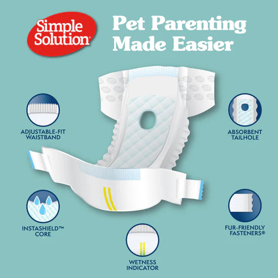 Simple Solution Disposable Female Dog Diapers Medium - 12 pack - The Pet Source
