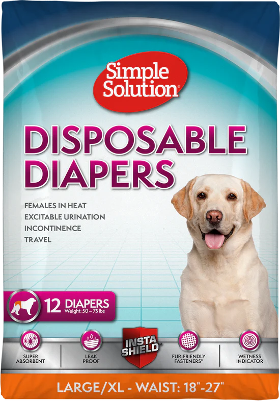 Simple Solution Disposable Female Dog Diapers Large / X-Large - 12 pack - The Pet Source