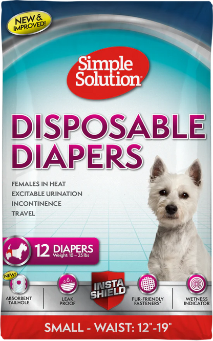 Simple Solution Disposable Female Dog Diapers Small - 12 pack - The Pet Source