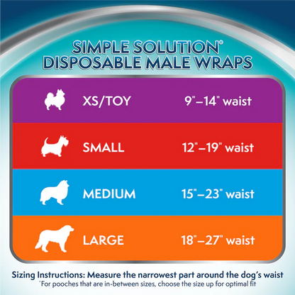 Simple Solution Disposable Male Dog Wraps Medium - 12 pack - The Pet Source