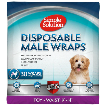 Simple Solution Disposable Male Dog Wraps XS / Toy - 12 pack - The Pet Source