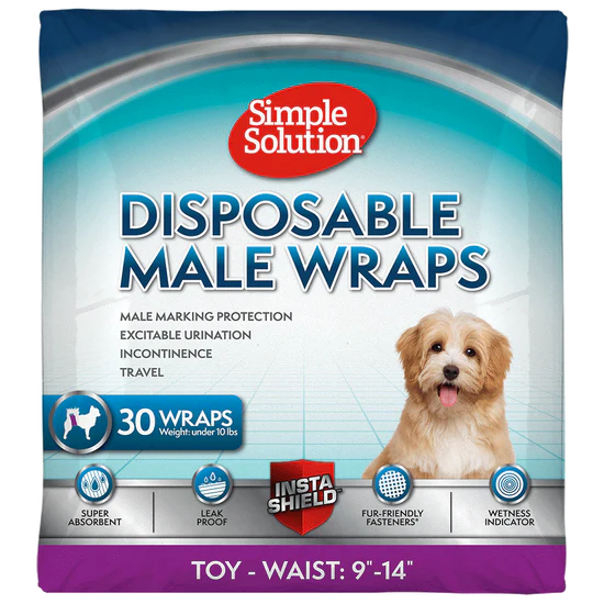 Simple Solution Disposable Male Dog Wraps Large - 12 pack - The Pet Source