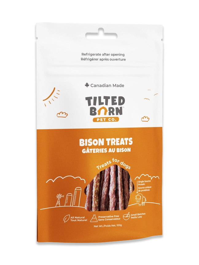 Tilted Barn Bison Treats For Dogs - 100g - The Pet Source