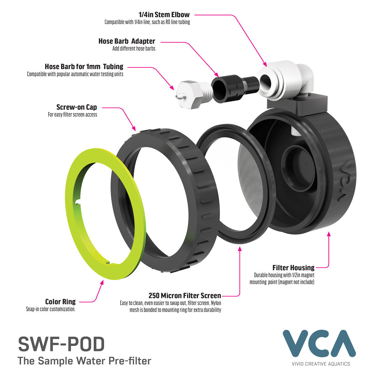 Vivid Creative Aquatics SWF-POD - Sample Water Pre-Filter - The Pet Source