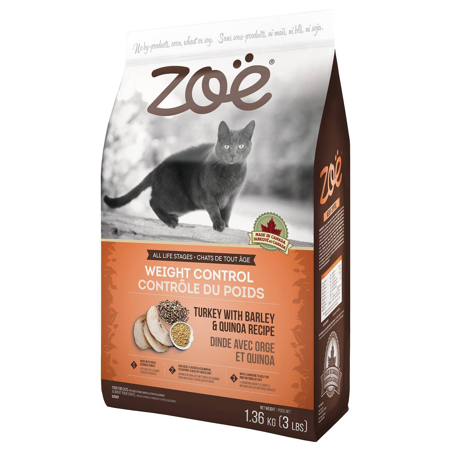 Zoë Cat Weight Control – Turkey with Barley & Quinoa - 1.3 kg (3 lbs) - The Pet Source