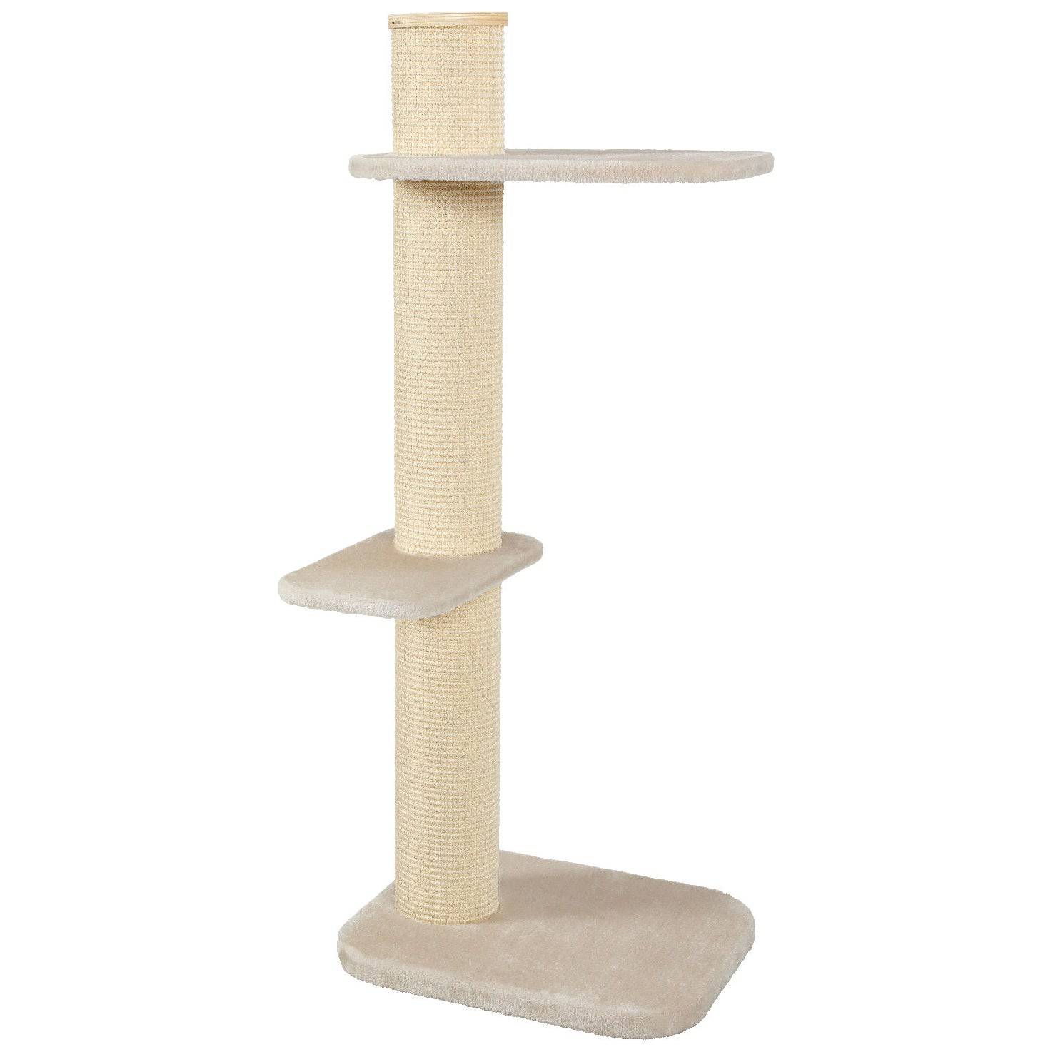 Zolux City Cat 3 Scratching Post with 2 Platforms - Beige - 59 x 61 x 148 cm - The Pet Source