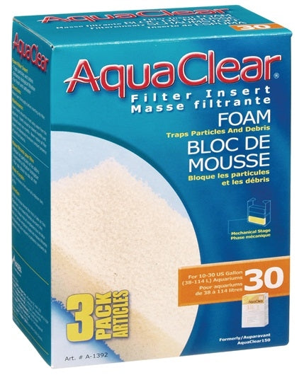 AquaClear 30 Foam Filter Insert - 3 pack - The Pet Source