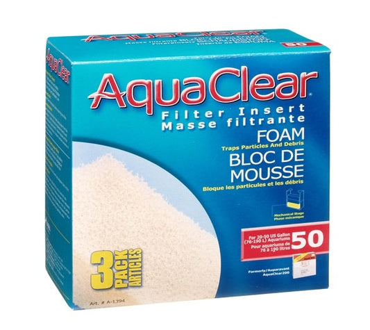 AquaClear 50 Foam Filter Insert - 3 pack - The Pet Source