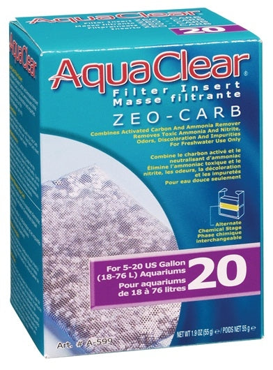 AquaClear 20 Zeo-Carb Filter Insert - 1 pack - The Pet Source