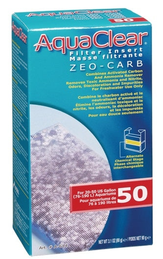 AquaClear 50 Zeo-Carb Filter Insert - 1 pack - The Pet Source