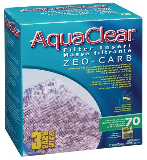 AquaClear 70 Zeo-Carb Filter Insert - 3 pack - The Pet Source