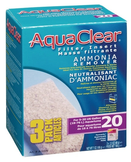 AquaClear 20 Ammonia Remover Filter Insert - 3 pack - The Pet Source