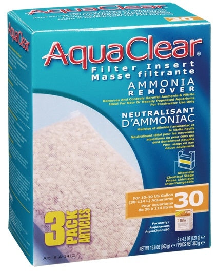 AquaClear 30 Ammonia Remover Filter Insert - 3 pack - The Pet Source