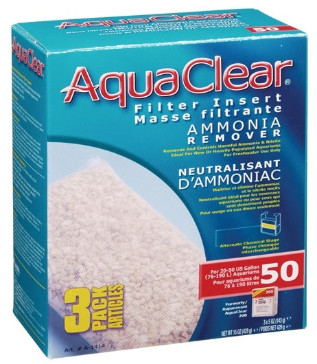 AquaClear 50 Ammonia Remover Filter Insert - 3 pack - The Pet Source