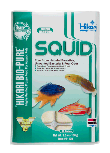Hikari Bio-Pure Frozen Squid Cubes Cube Pack - 3.5oz - The Pet Source