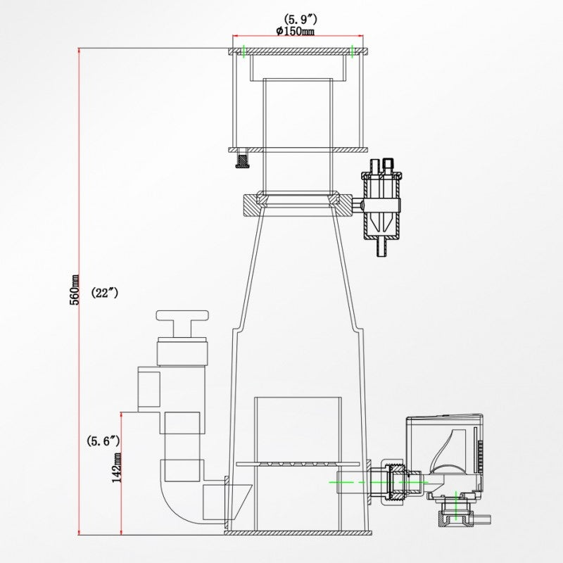 Reef Octopus Classic INT-150 6”  Internal Protein Skimmer - The Pet Source