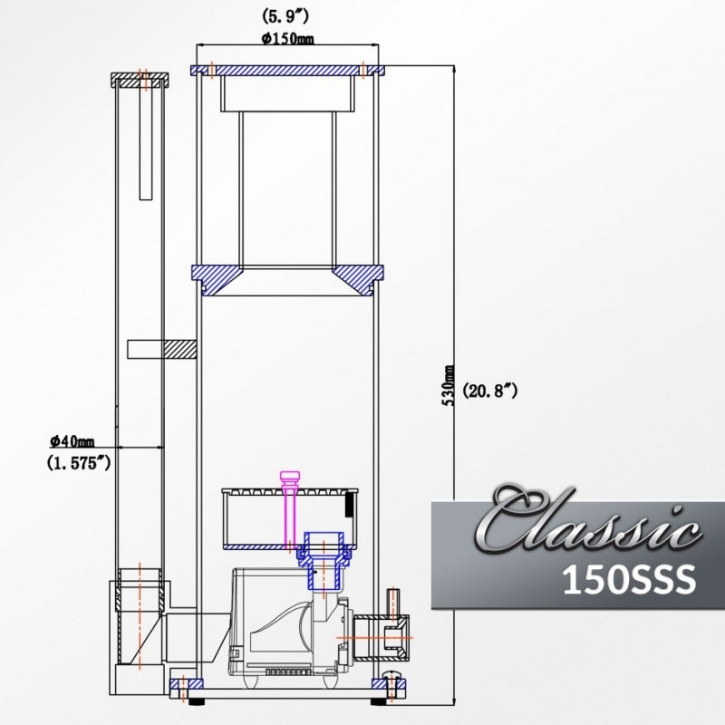Reef Octopus Classic 150SSS Protein Skimmer CLSC-150SS - The Pet Source